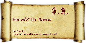 Horváth Manna névjegykártya