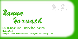 manna horvath business card
